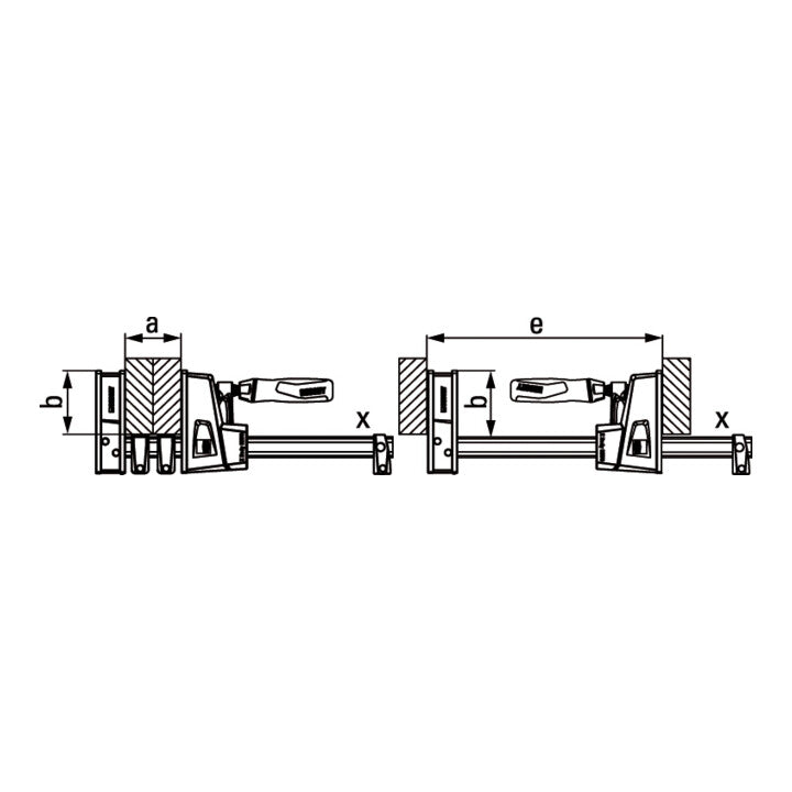 BESSEY Korpuszwinge KRE100-2K Spannweite 1000 mm Ausladung 95 mm ( 4000831488 )