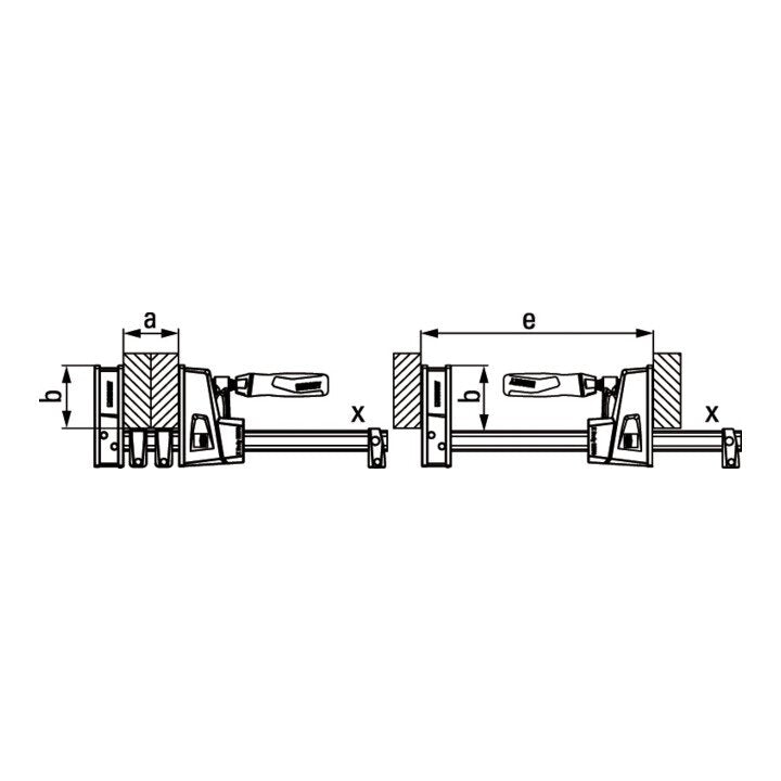 BESSEY Korpuszwinge KRE Spannweite 1250 mm Ausladung 95 mm ( 4000831607 )