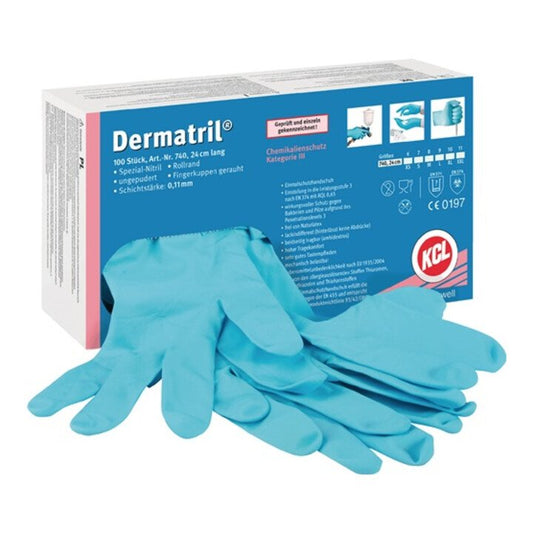 Gants jetables HONEYWELL Dermatril 740 taille 11 bleu (4000371739)