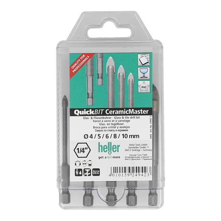 HELLER jeu de forets QuickBit® Ceramic Master 5 pièces Ø 4, 5, 6, 8, 10 mm (4000864209)