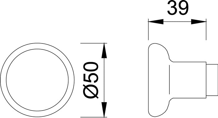 HOPPE Knopfdrückerpaar 54 / 54 Material Aluminium F1 ( 3000252023 )