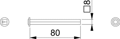 HOPPE Goupille carrée Profil I Goupille carrée 8 x 80 mm (3311003020)