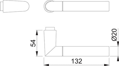 HOPPE partie de trou de poignée de porte Lecce 1405 aluminium F49/F9-2 couleur acier mat (3000209777)