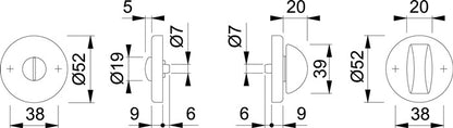 HOPPE Schlüsselrosetten-Paar 42KVS Aluminium F1 ( 3000252116 )