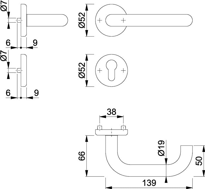 HOPPE Rosettengarnitur Baden E1388Z/17KV/17KVS Edelstahl F69 ( 3000220001 )