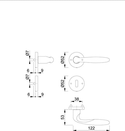 HOPPE jeu de rosaces Vérone M151/42KV/42KVS laiton F71 (3000253732)