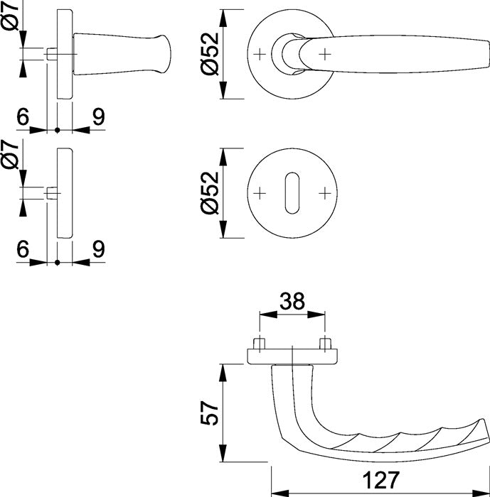 HOPPE Rosettengarnitur Atlanta 1530/42KV/42KVS Aluminium F1 ( 3000252594 )