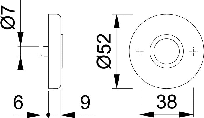 HOPPE Drückerrosetten-Paar 42KV Aluminium F1 ( 3000252574 )