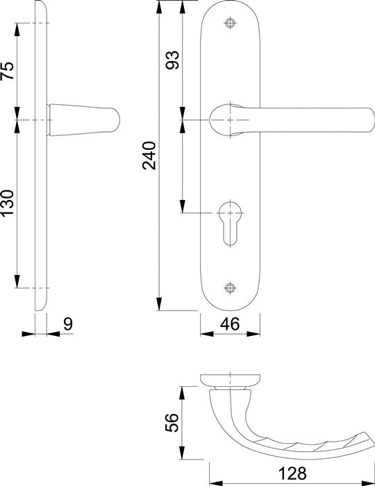 HOPPE Langschildgarnitur Tôkyô 1710/273P Aluminium F1 ( 3000252578 )