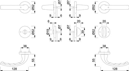 HOPPE Rosettengarnitur Tôkyô 1710 / 42KV / 42KVS Aluminium F1 ( 3000252621 )