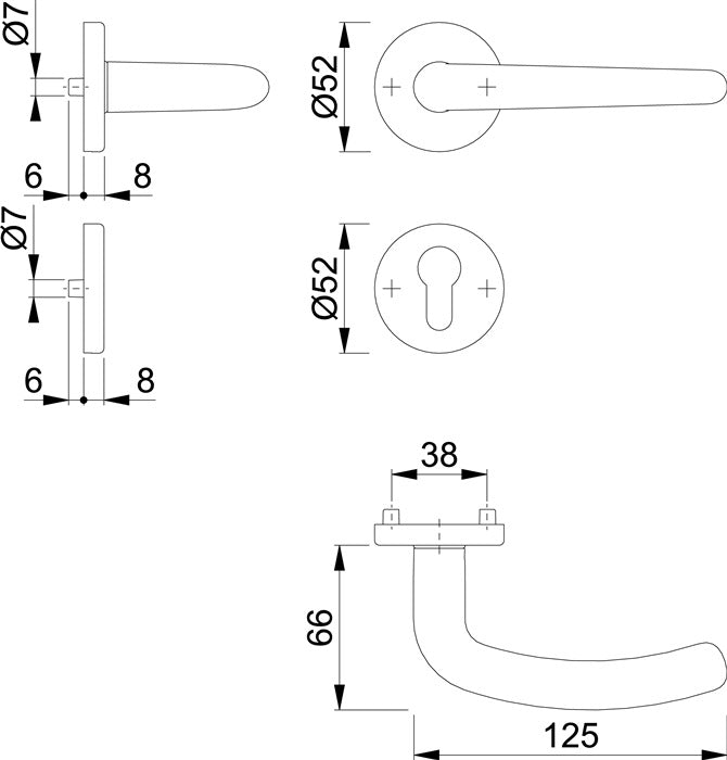 HOPPE Rosettengarnitur Denver E1310Z/42KV/42KVS Edelstahl F69 ( 3000252633 )