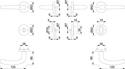 HOPPE Rosettengarnitur Denver E1310Z/42KV/42KVS Edelstahl F69 ( 3000252655 )