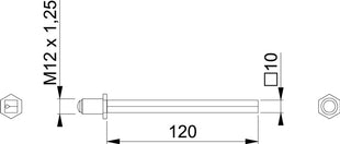 HOPPE Vierkantstift FDW-Profilstift Vierkant 10 x 120 mm ( 3311003028 )