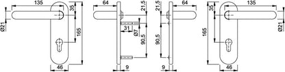 HOPPE Feuerschutzgarnitur Paris FS-K138F/353K Kunststoff F9005 D/D ( 3000251118 )