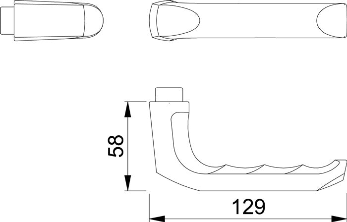 HOPPE Türdrückerlochteil London 113H Aluminium F2 / neusilberfarbig ( 3000252151 )