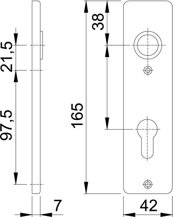 HOPPE Kurzschildpaar 202KP Aluminium F1 ( 3000252138 )