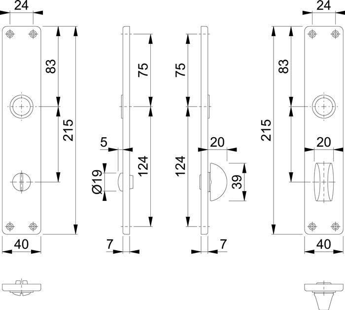 HOPPE Langschildpaar 202SP F1/ naturfarbig F1 ( 3000252136 )