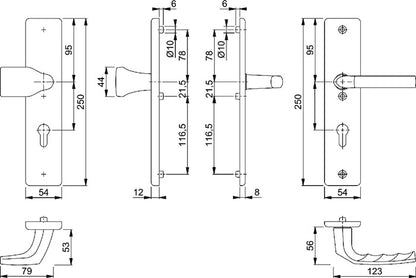 HOPPE Schutzgarnitur Birmingham 78G/2221A/2440/1117 Aluminium F2 ( 3000220077 )