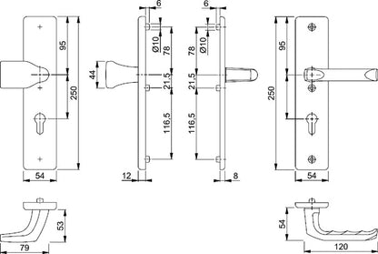 HOPPE Schutzgarnitur London 78G/2221A/2440/113 Aluminium F1 ( 3000220067 )