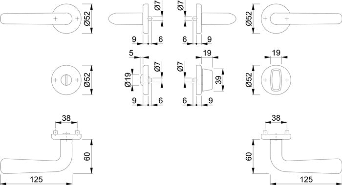 Jeu de rosaces HOPPE Helsingborg E1730Z/17KV/17KVS acier inoxydable F69 (3000252053)