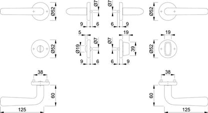 Jeu de rosaces HOPPE Helsingborg E1730Z/17KV/17KVS acier inoxydable F69 (3000252053)