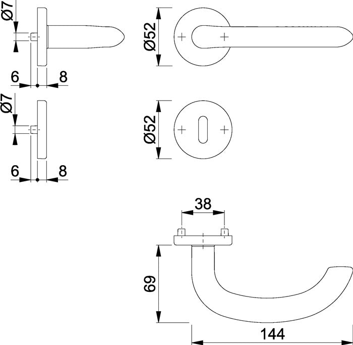 HOPPE Rosettengarnitur Marseille E1138Z/42KV/42KVS Edelstahl F69 ( 3000252281 )