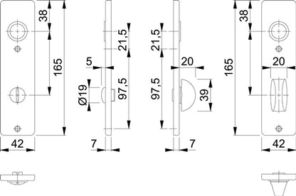 HOPPE Kurzschildpaar 202KP Aluminium F4 ( 3000252027 )