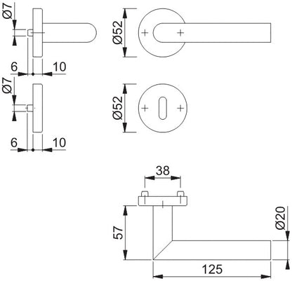 HOPPE Rosettengarnitur Amsterdam E1400/42H/42HKVS Edelstahl F69 ( 3000203114 )