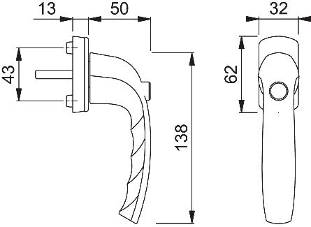 HOPPE poignée de fenêtre New York 0810SV/U10 aluminium F9016 / blanc signalisation (3000203691)