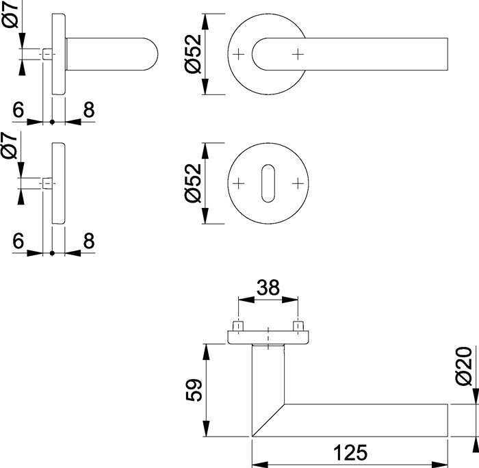 Jeu de rosaces HOPPE Amsterdam E1400Z/42KV/42KVS acier inoxydable F69 (3000203000)