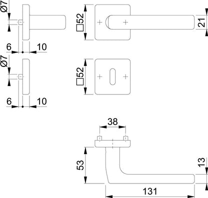 HOPPE Rosettengarnitur Dallas E1643Z/52KV/52KVS Edelstahl F69 ( 3000220024 )