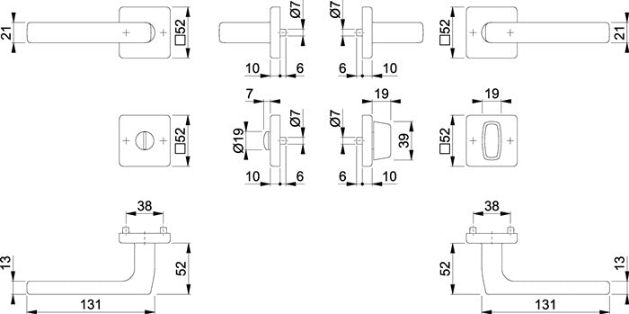 HOPPE Rosettengarnitur Dallas E1643Z/52KV/52KVS Edelstahl F69 ( 3000220026 )