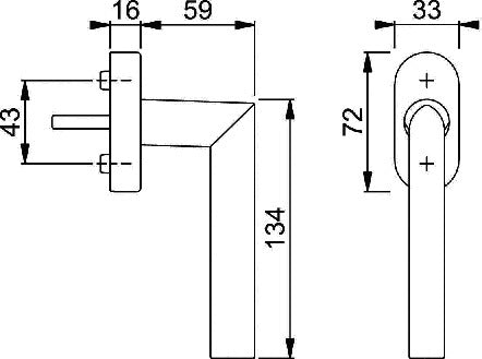 HOPPE poignée de fenêtre Stockholm E0140/US956 acier inoxydable mat (3000203992)