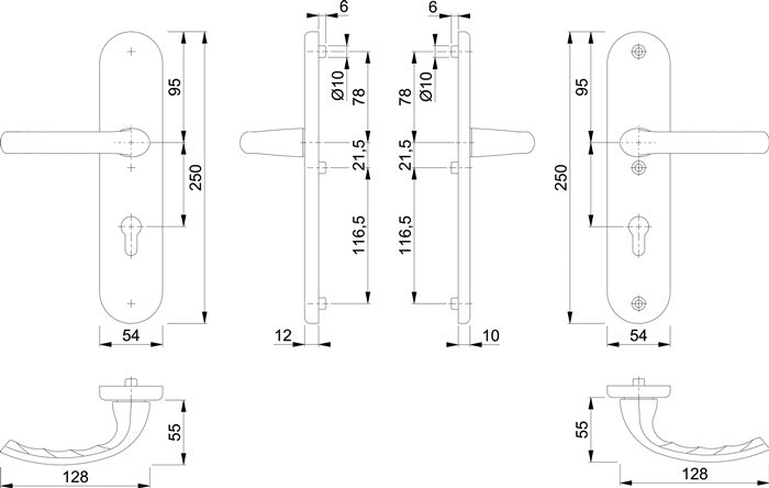 HOPPE Schutzgarnitur Tôkyô 1710/3331/3410 Aluminium F1 ( 3000209030 )