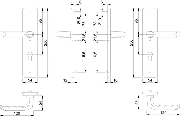 HOPPE kit de protection London 113/2221/2210 aluminium F1 (3000209045)