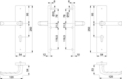 HOPPE kit de protection London 113/2221/2210 aluminium F1 (3000209045)