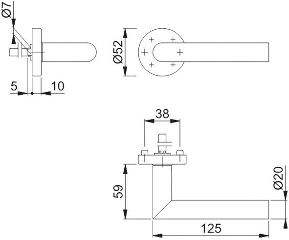 HOPPE rosace demi-jeu Amsterdam E1400Z/42H acier inoxydable F69 (3000220109)