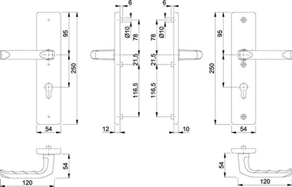 HOPPE Schutzgarnitur London 113/2221/2410 Aluminium F1 ( 3000209907 )