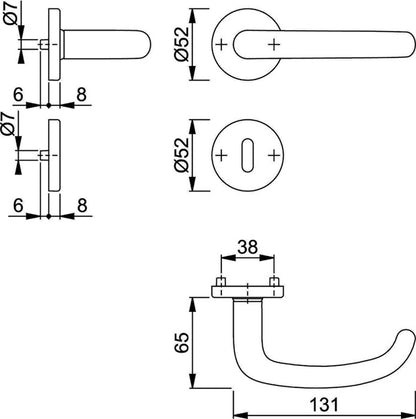 Ensemble de rosaces HOPPE San Francisco E1301Z/42KV/42KVS acier inoxydable F69 (3000202017)