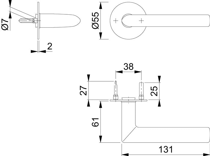 HOPPE paire de poignées de porte Stockholm E1140Z/849N acier inoxydable F69 (3000203538)