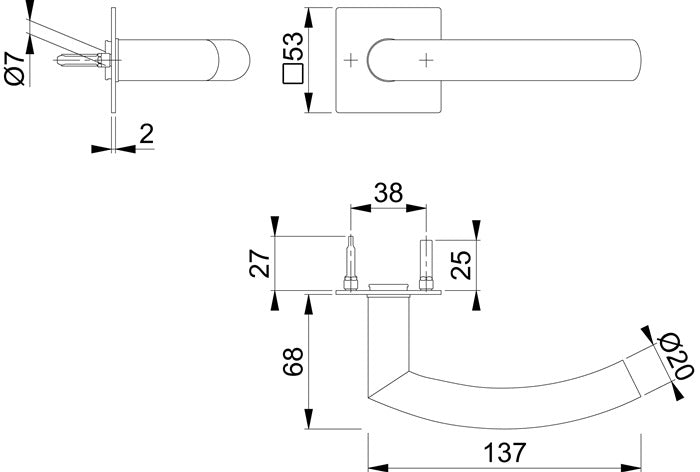 HOPPE Türdrückerpaar Trondheim E1430Z/848N Edelstahl F69 ( 3000203527 )