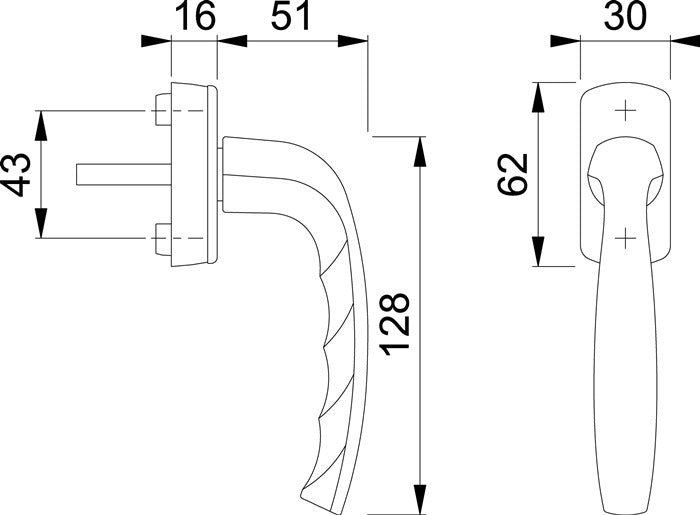 HOPPE Fenstergriff New York 0810/US10 Aluminium F9 / stahlfarbig ( 3000203781 )