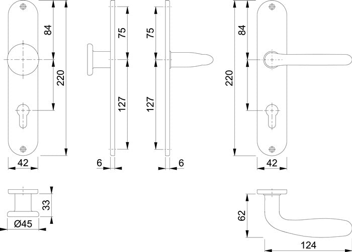 HOPPE Langschildgarnitur Cardiff E48/302/1850Z Edelstahl F69 ( 3000252431 )