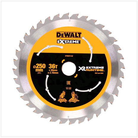 Dewalt DT 99572 Extreme Runtime Kreissägeblatt 250 x 30 x 2,16 mm 36 Zähne - Toolbrothers