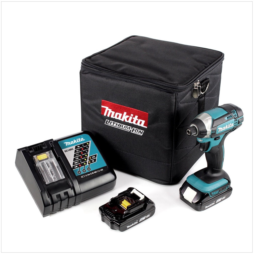 Makita DTD 152 Akku Schlagschrauber 18 V 165 Nm 1/4" + 2x Akku 2,0 Ah + Ladegerät + Tasche - Toolbrothers