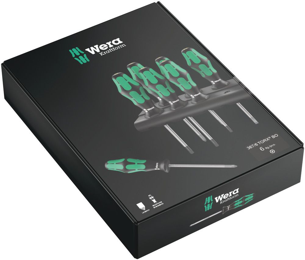 Jeu de tournevis WERA 367/6 TORX BO 6 pièces TORX® avec trou (4000827755)