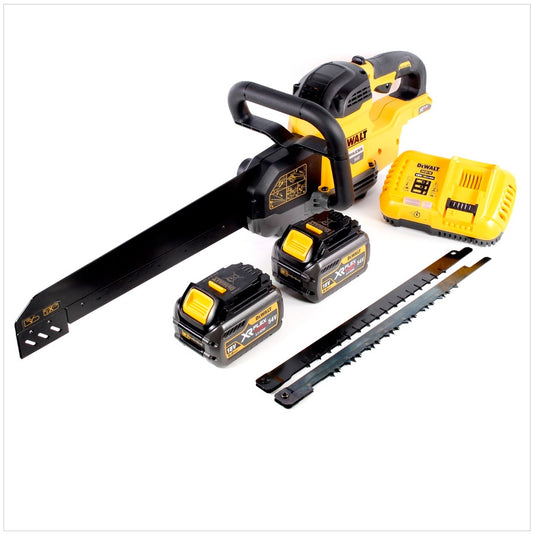 DeWalt DCS 396 T2 Akku Spezialsäge FlexVolt 54 V 295 mm Brushless + 2 x Akku 6,0 Ah + Ladegerät + 1x Spezialsägeblatt HSS - Toolbrothers