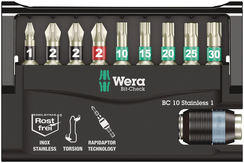 WERA Edelstahlbitsortiment BC 10 Stainless 1 10-teilig ( 4000828393 )