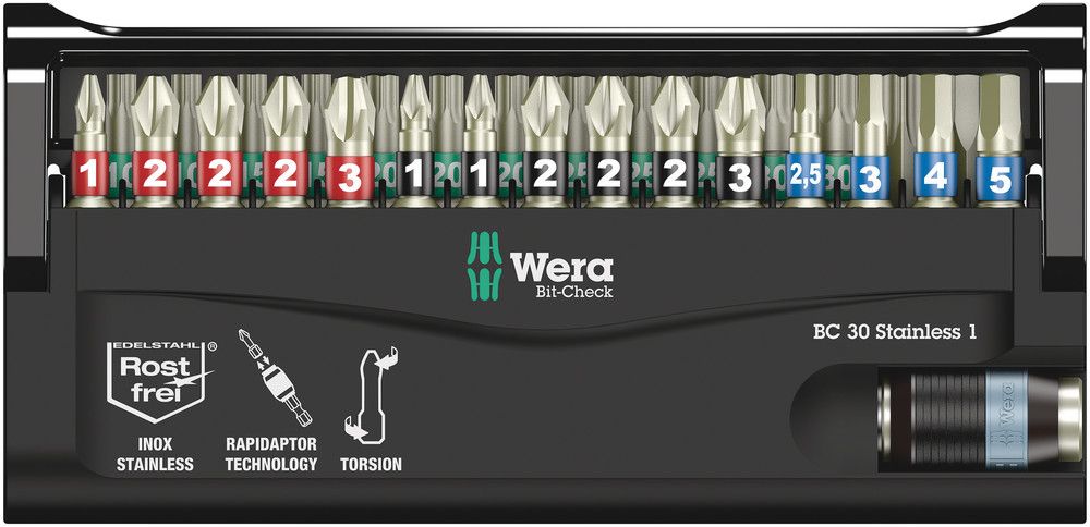 WERA Edelstahlbitsortiment BC 30 Stainless 1 30-teilig ( 4000828396 )