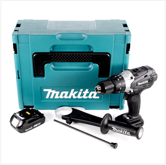 Makita DHP 458 A1J B Akku Schlagbohrschrauber 18 V 91 Nm Schwarz + 1x Akku 2,0 Ah + Makpac - ohne Ladegerät - Toolbrothers